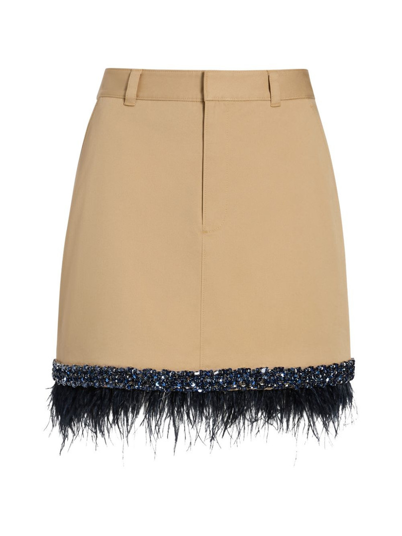 Marie feather-trim mini skirt 1