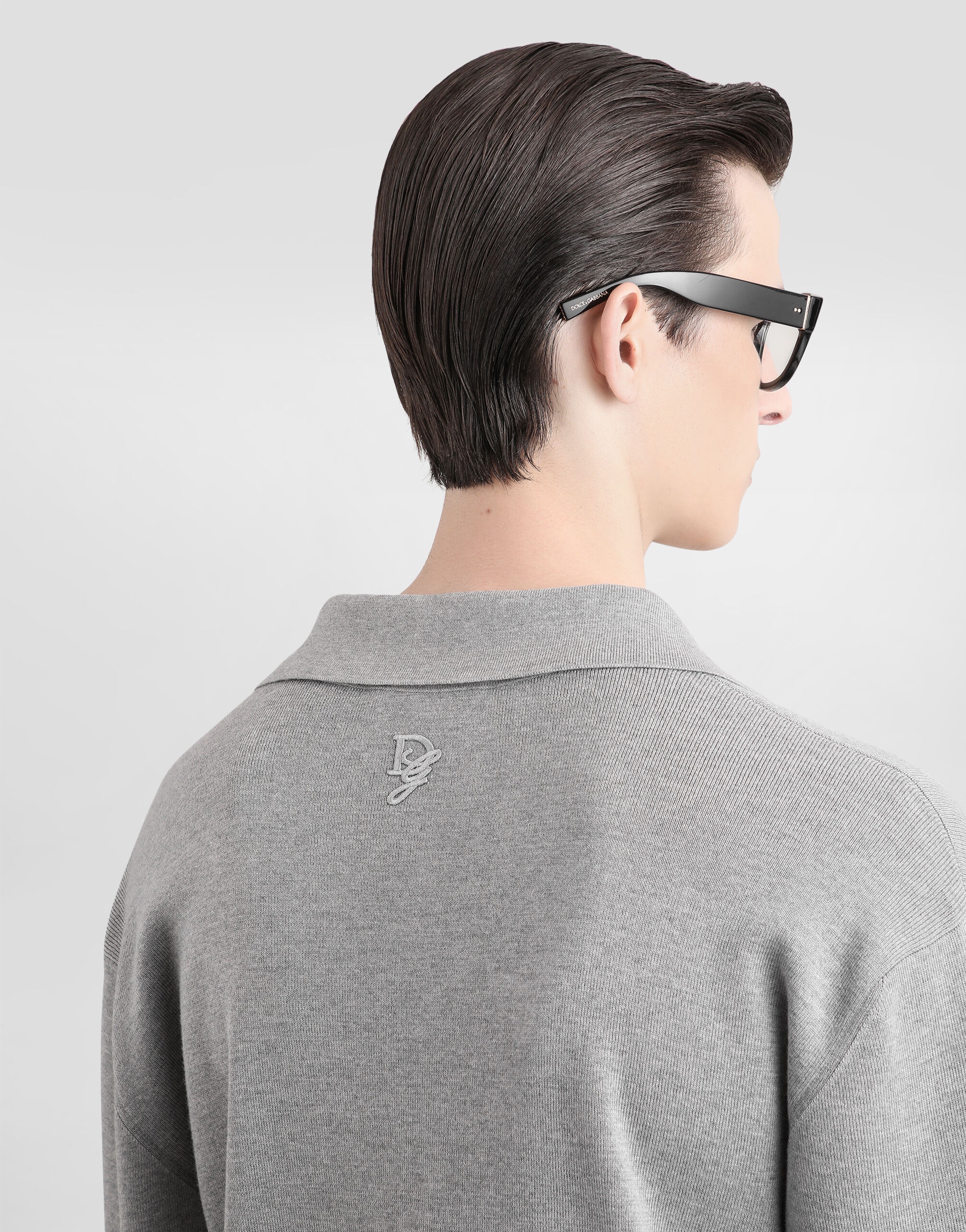 Wool V-neck sweater with DG embroidery - 5