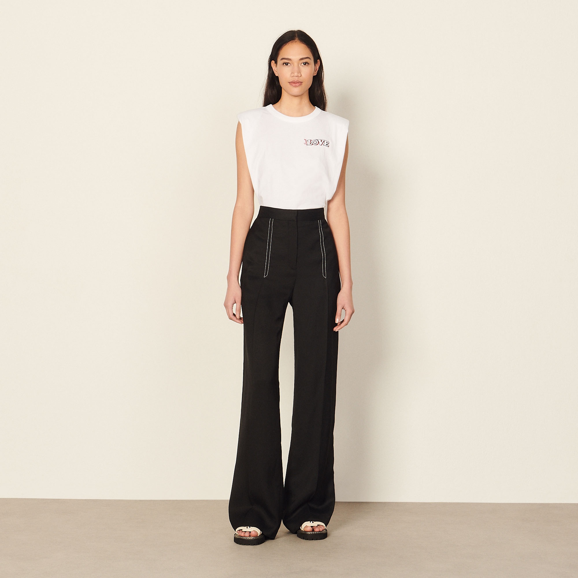 Tailored pants with topstitching - 6
