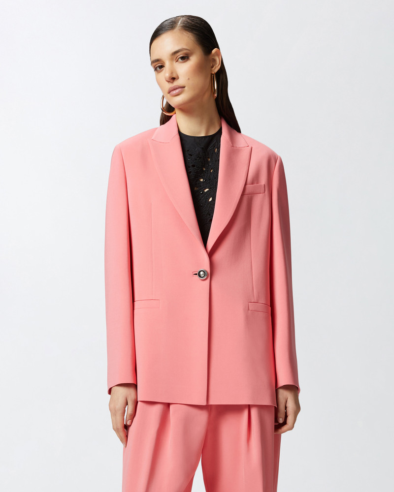 PINKO SINGLE-BREASTED CADY BLAZER WITH JEWEL BUTTON outlook