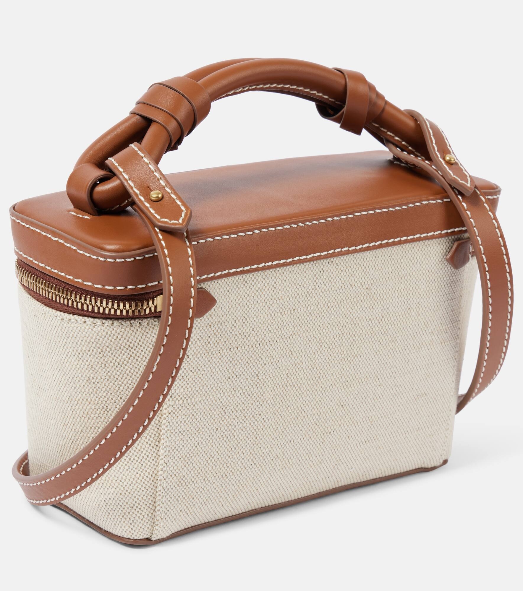 B-Army leather-trimmed canvas makeup bag - 4