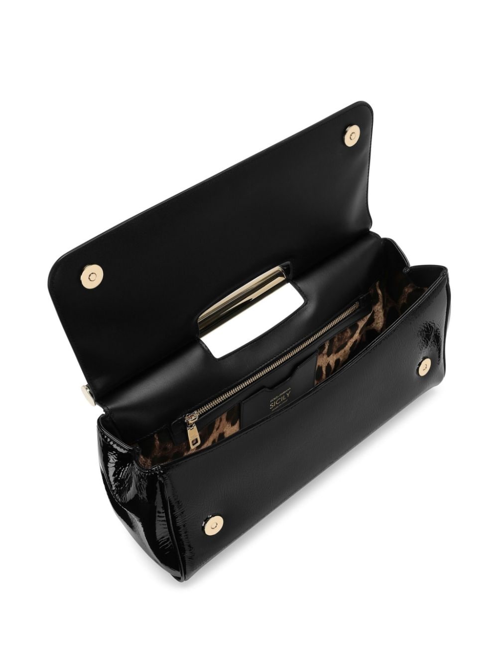 patent-leather clutch bag - 5