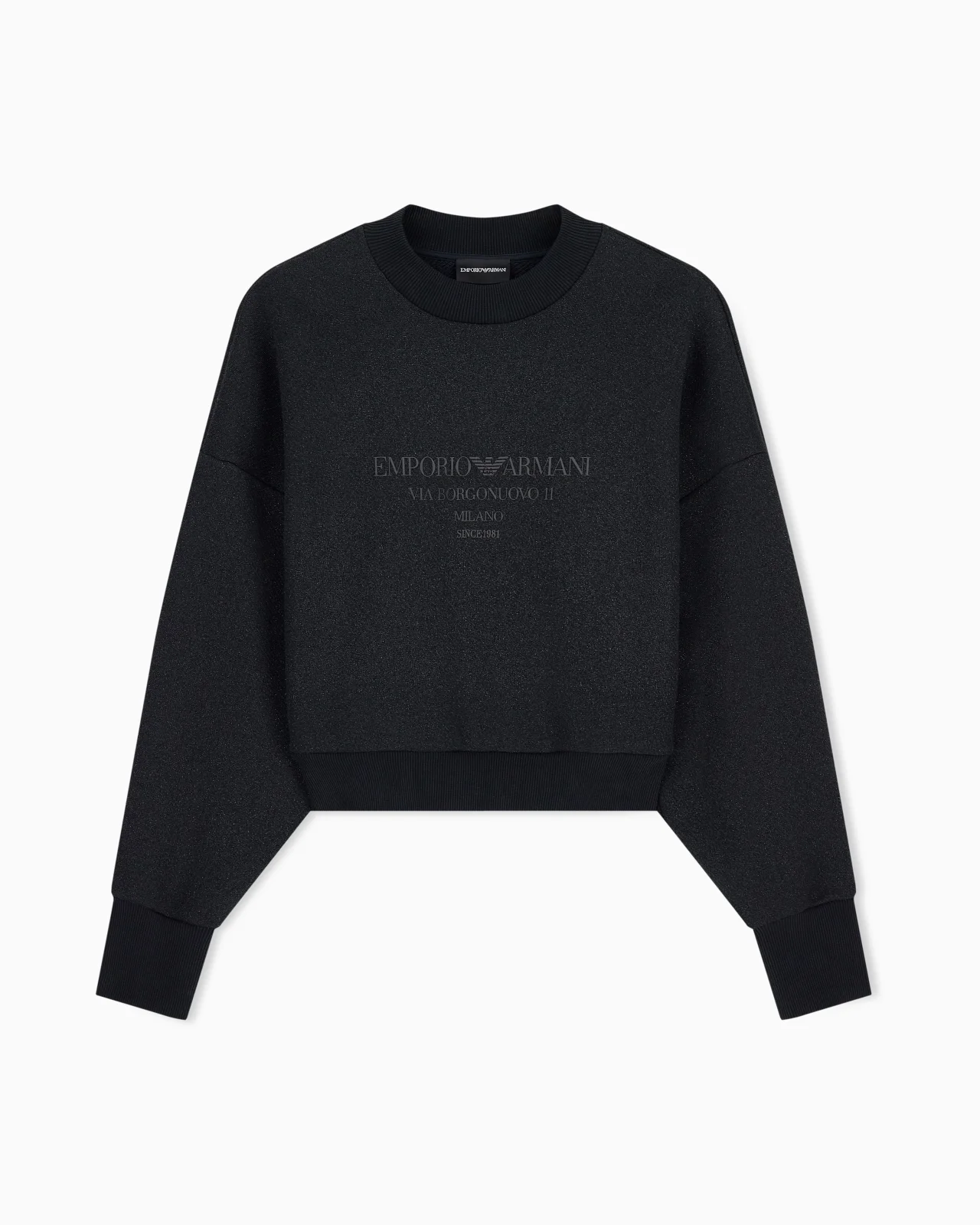 LUREX JERSEY SWEATSHIRT WITH SHINY LOGO - 1