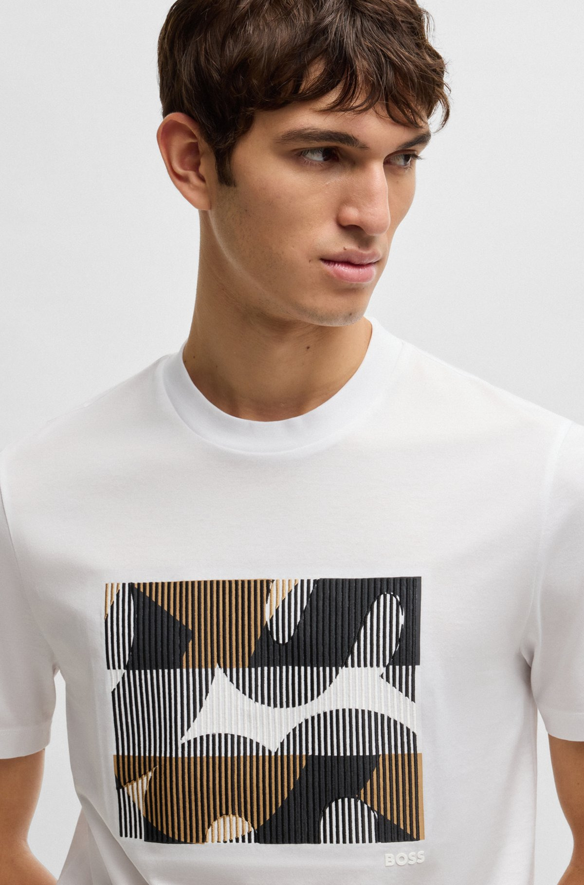 MERCERIZED-COTTON T-SHIRT WITH BRAND ARTWORK - 3