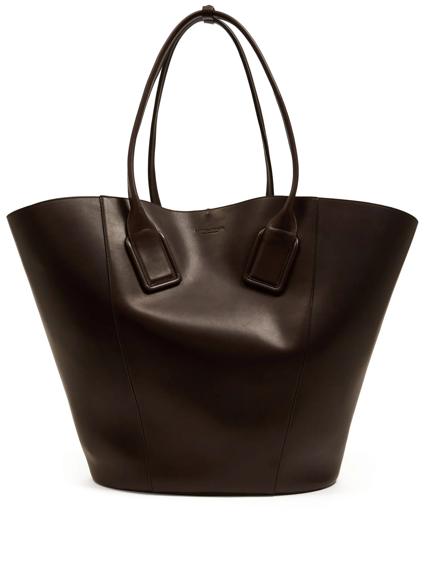 Basket large leather tote bag - 1