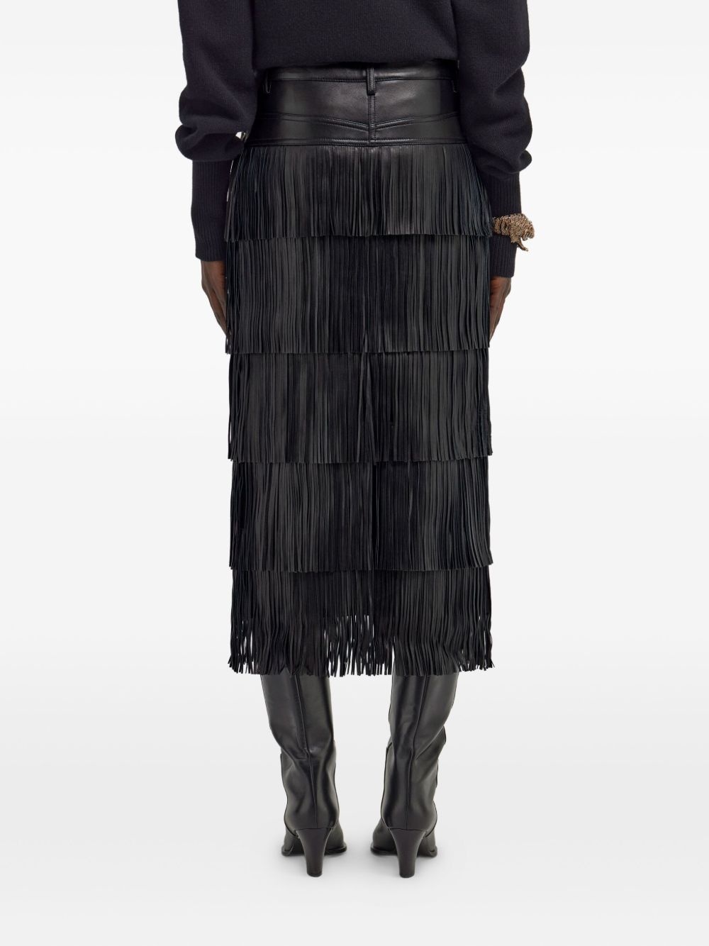 fringed midi skirt - 5