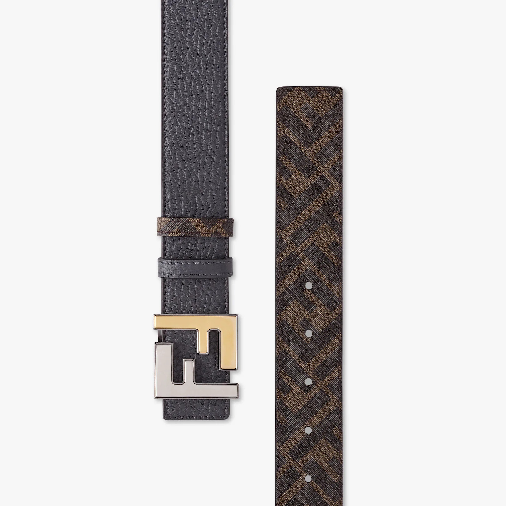 Gray leather belt - 2