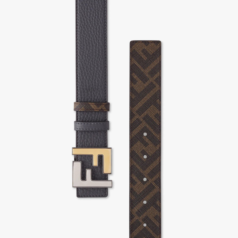 FENDI Gray leather belt outlook