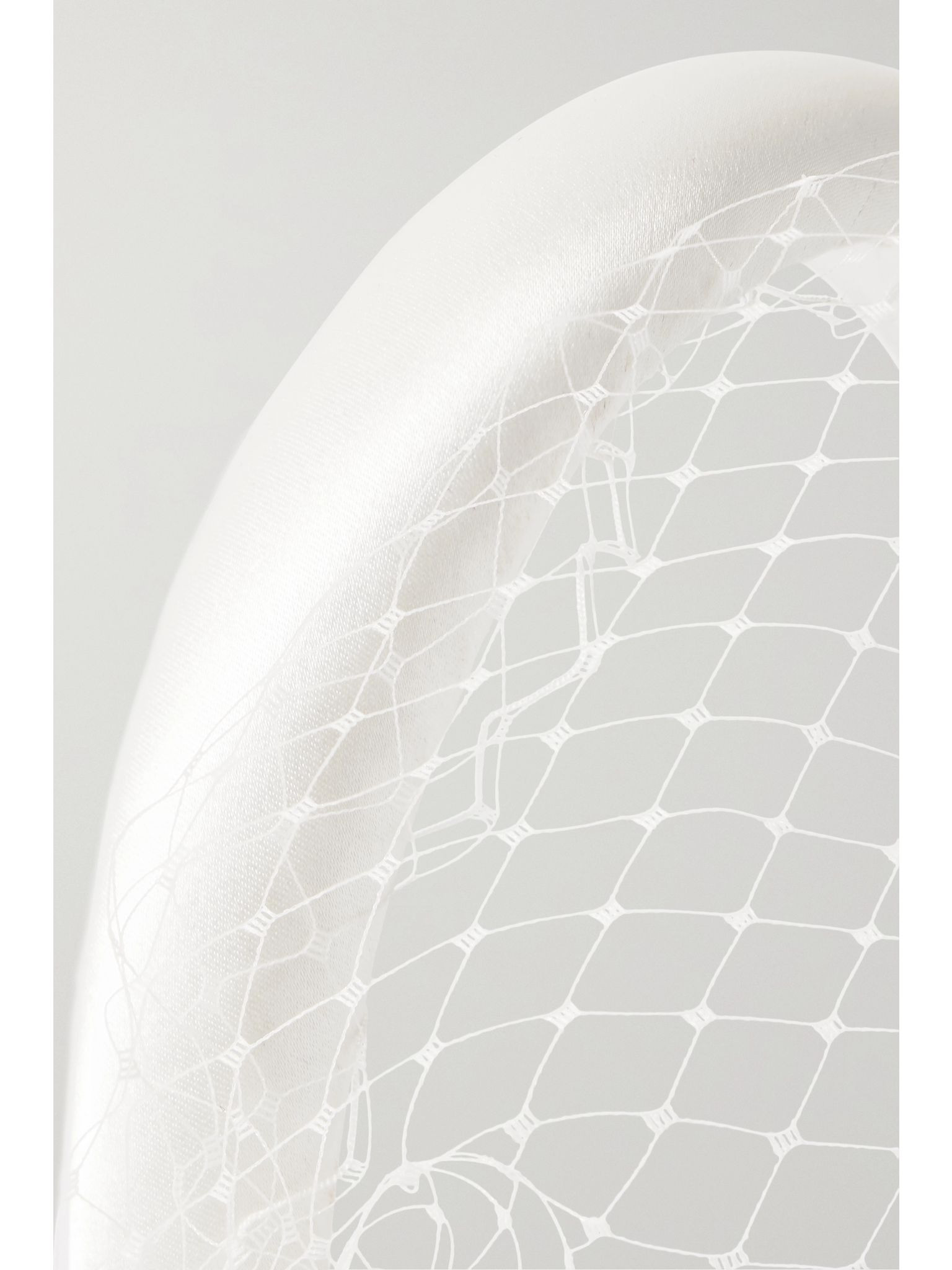 Tori Voilette satin and net headband Cream - 3