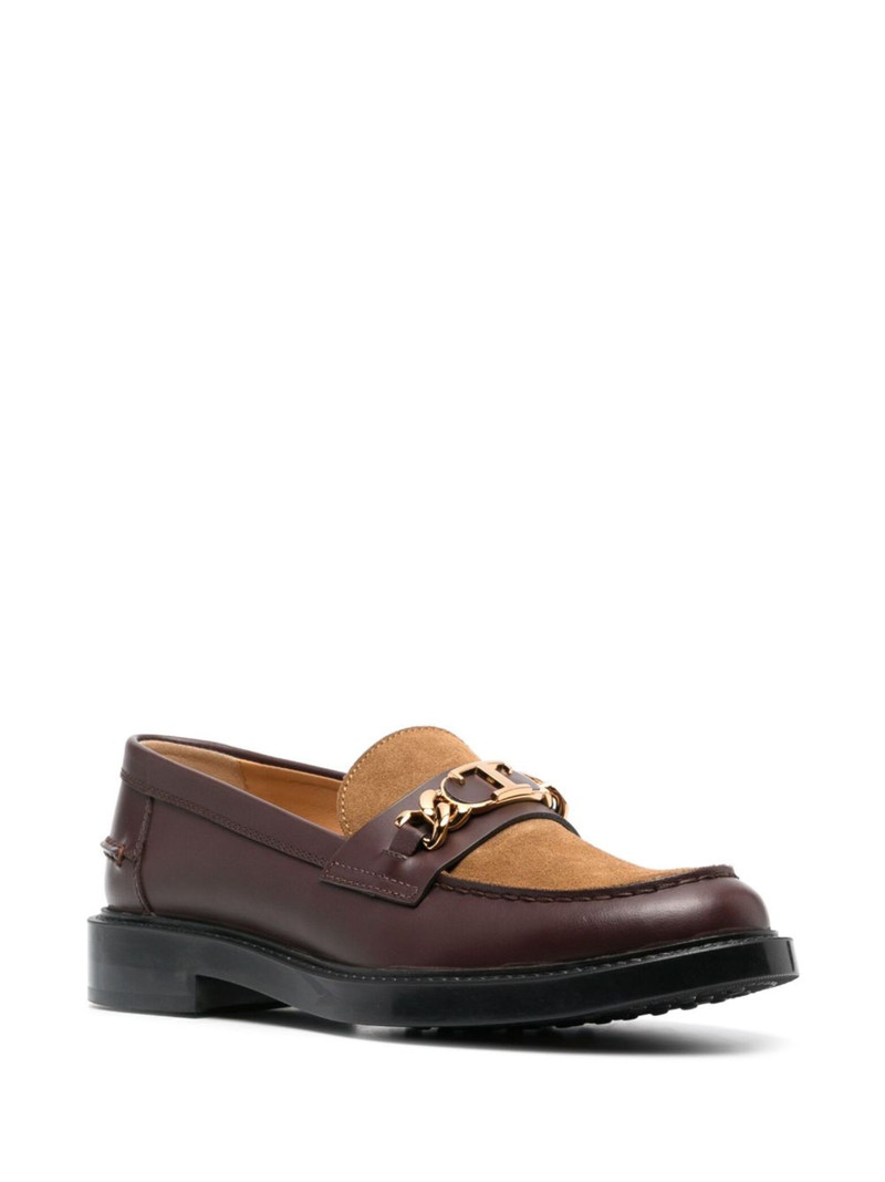 Tod's logo-plaque panelled loafers outlook