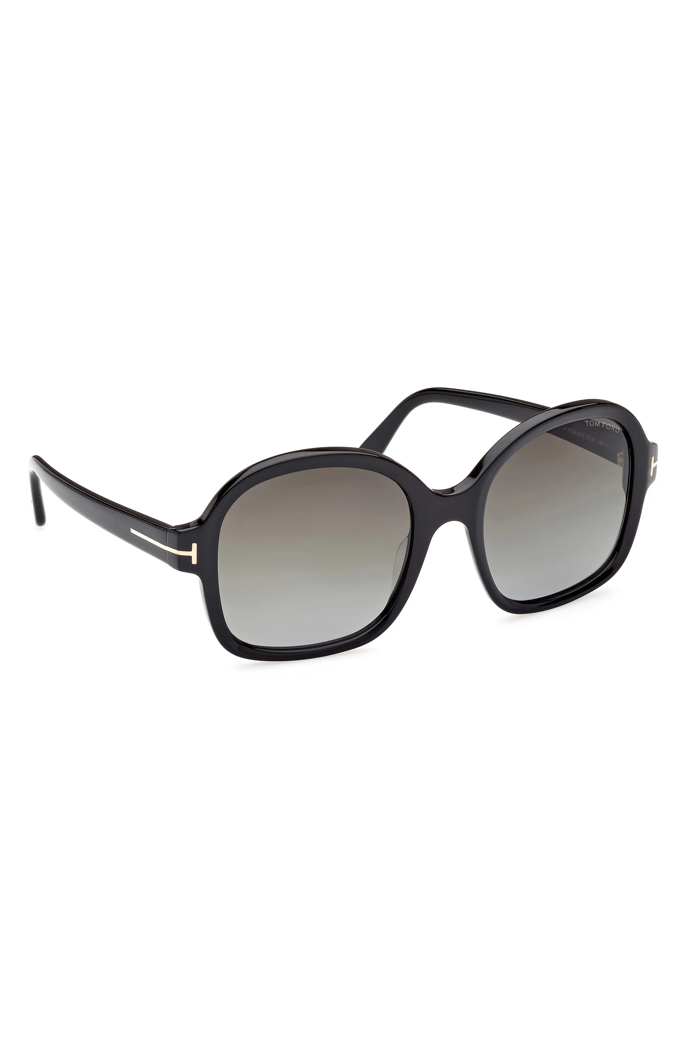 Hanley 57mm Gradient Butterfly Sunglasses in Shiny Black /Gradient Smoke - 7