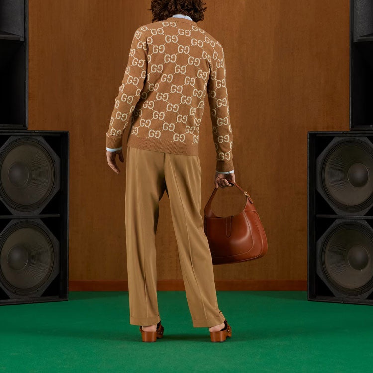 Gucci GG Wool Jacquard Cardigan 'Camel Ivory' 694758-XKCC5-2296 - 3