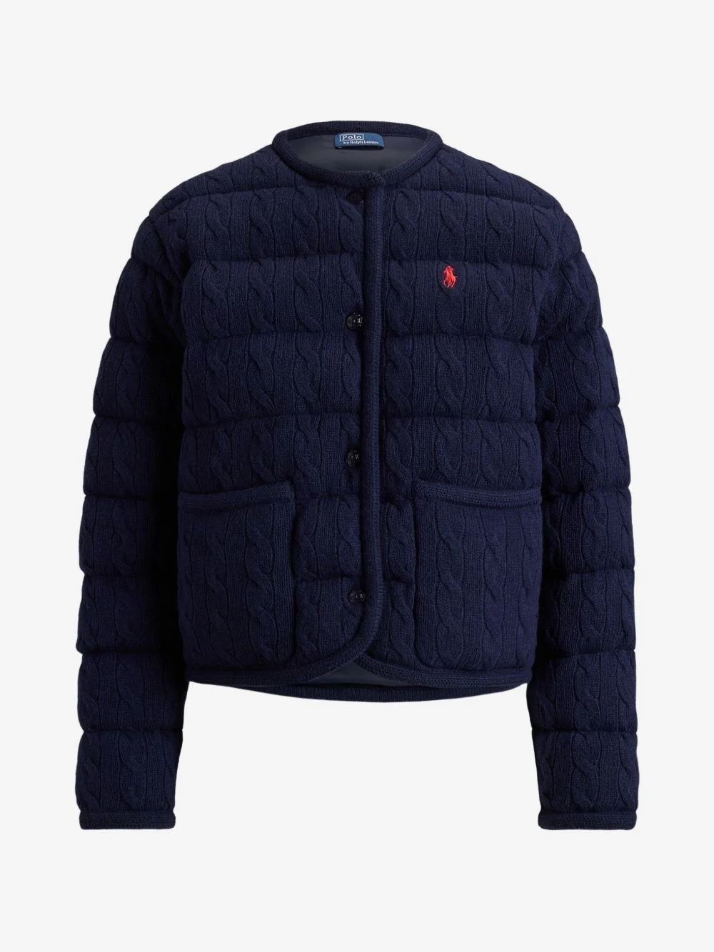 cable-knit quilted jacket - 1