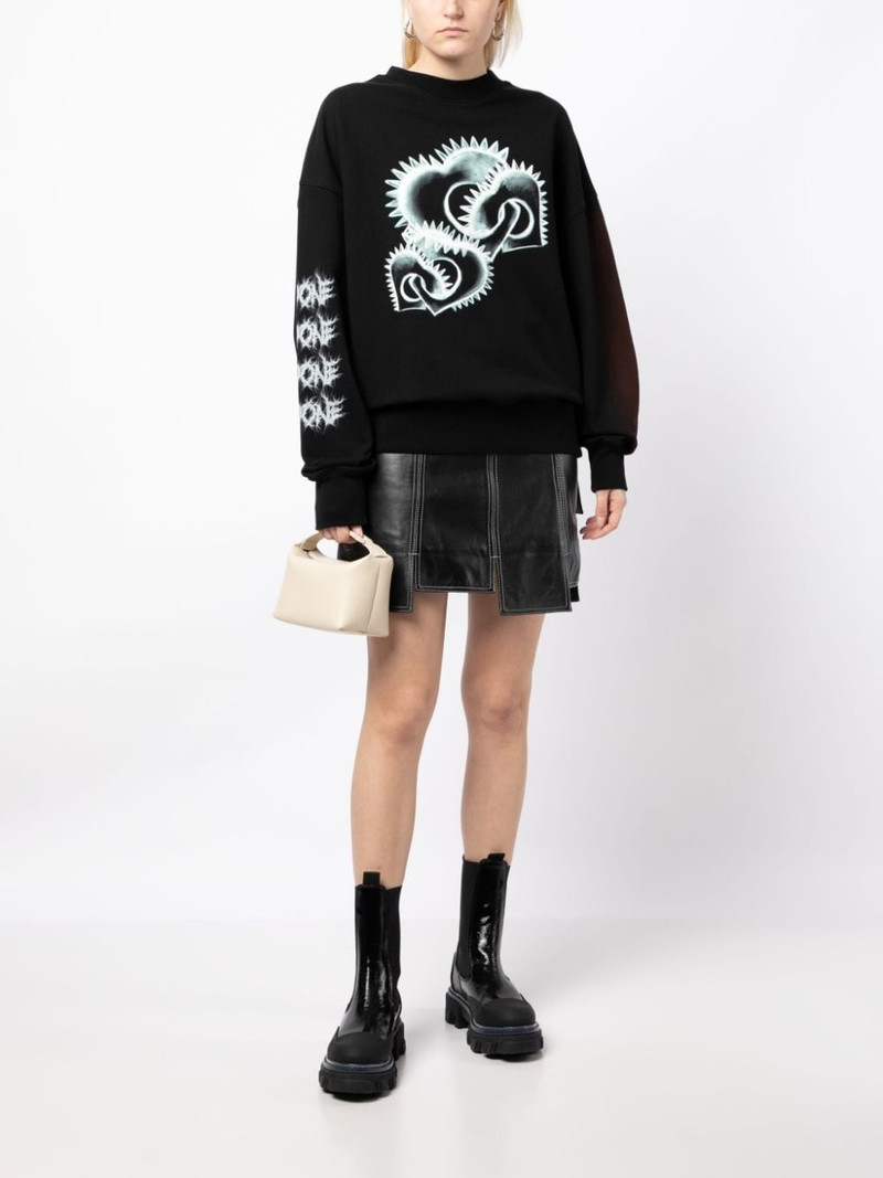 We11done graphic-print cotton sweatshirt outlook