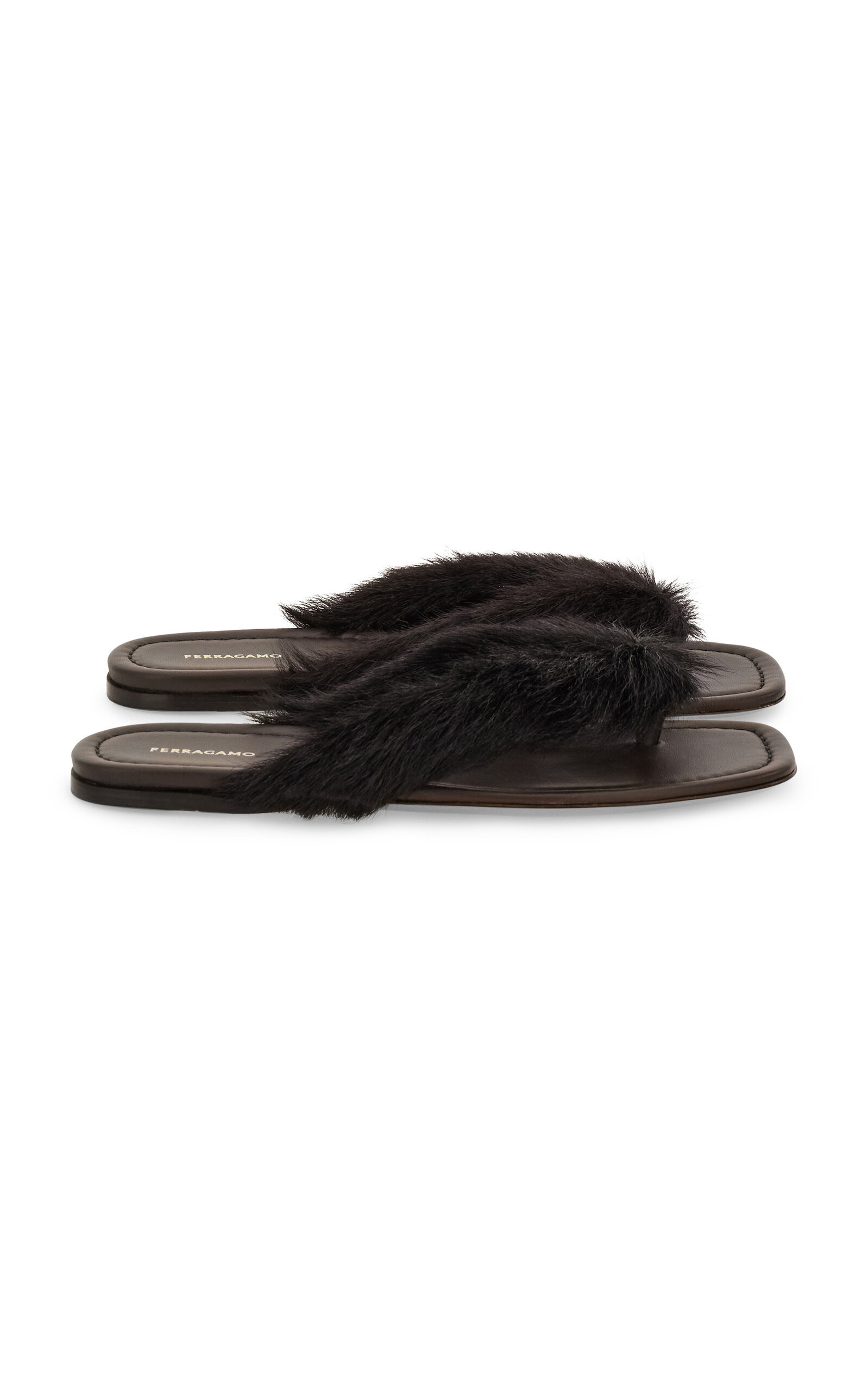 Loly Shearling Sandals brown - 6
