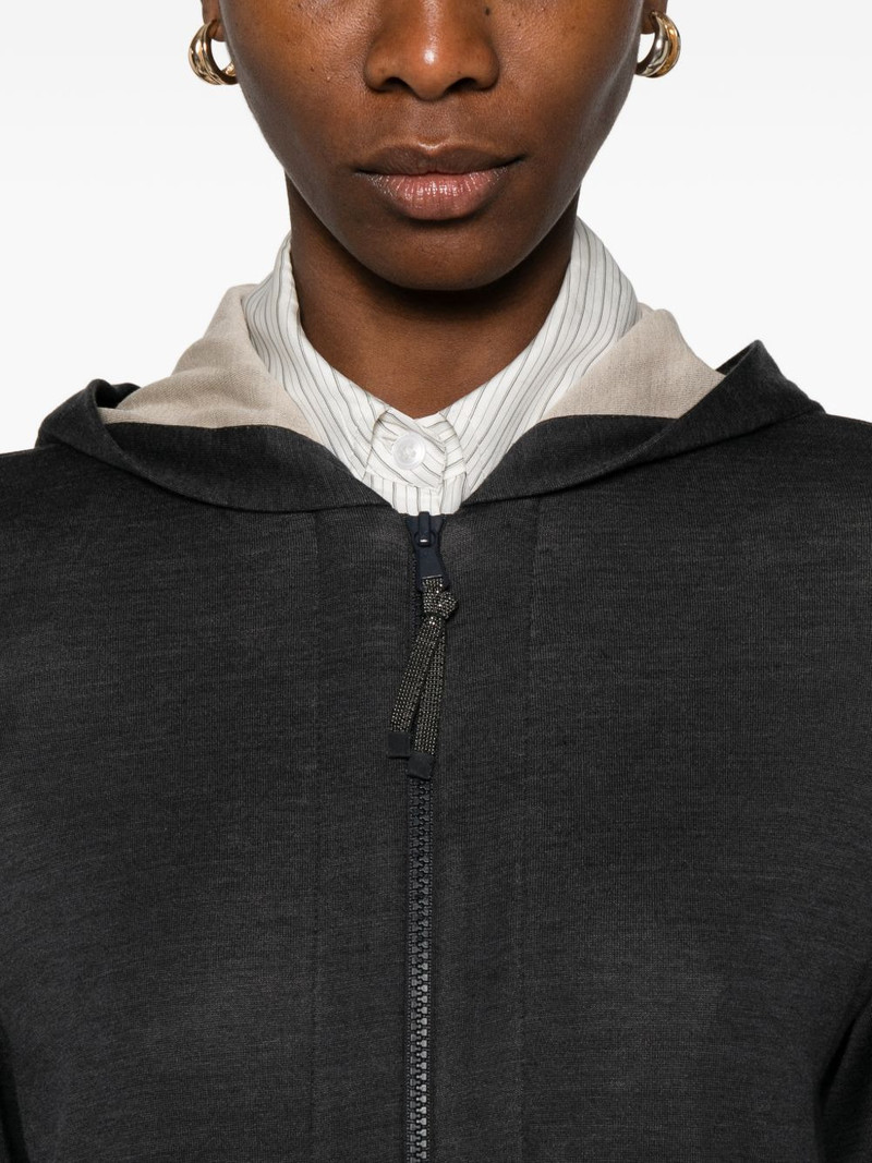 zip fastening cotton hoodie 5