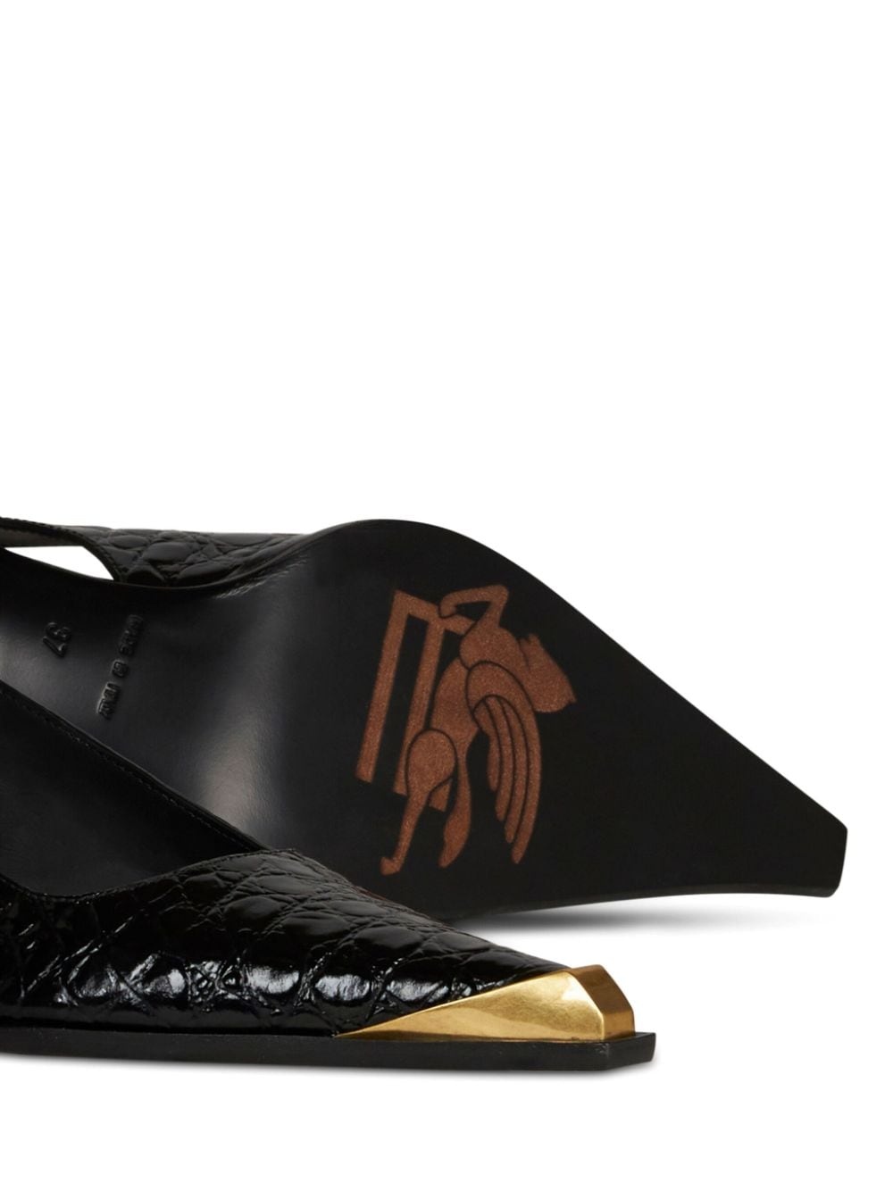 crocodile-embossed pumps - 4