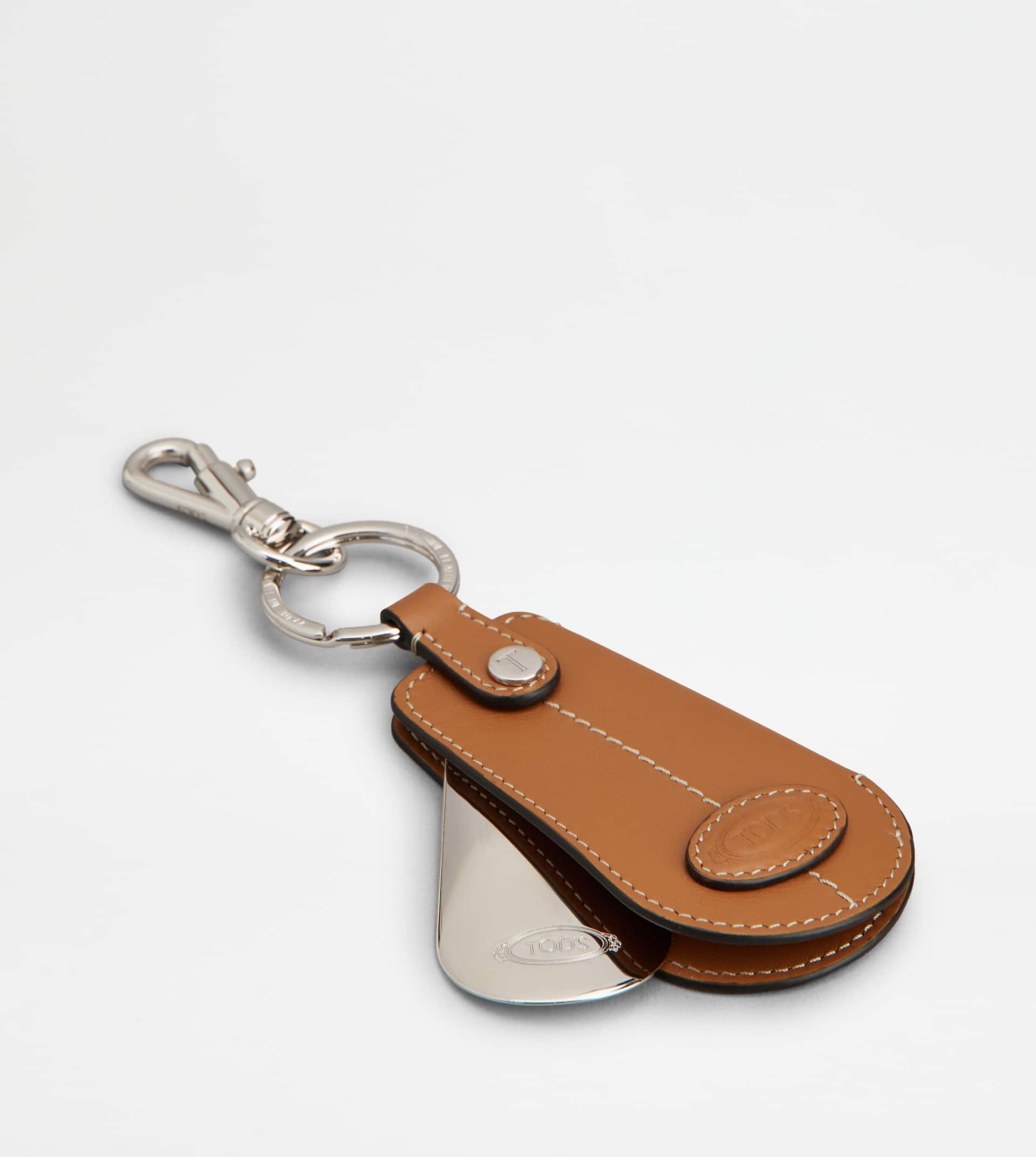 KEY HOLDER IN LEATHER WITH SHOEHORN - BROWN - 2