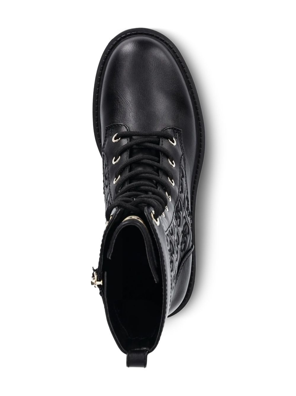 logo-quilted lace-up boots - 2
