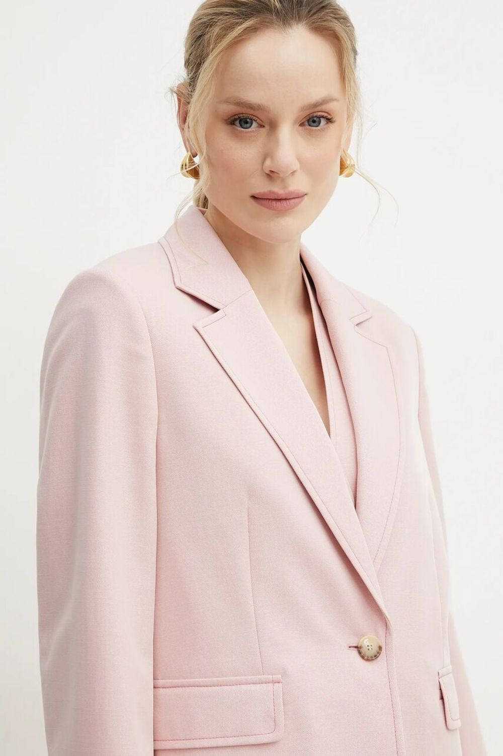 single-button notched-lapel blazer - 4