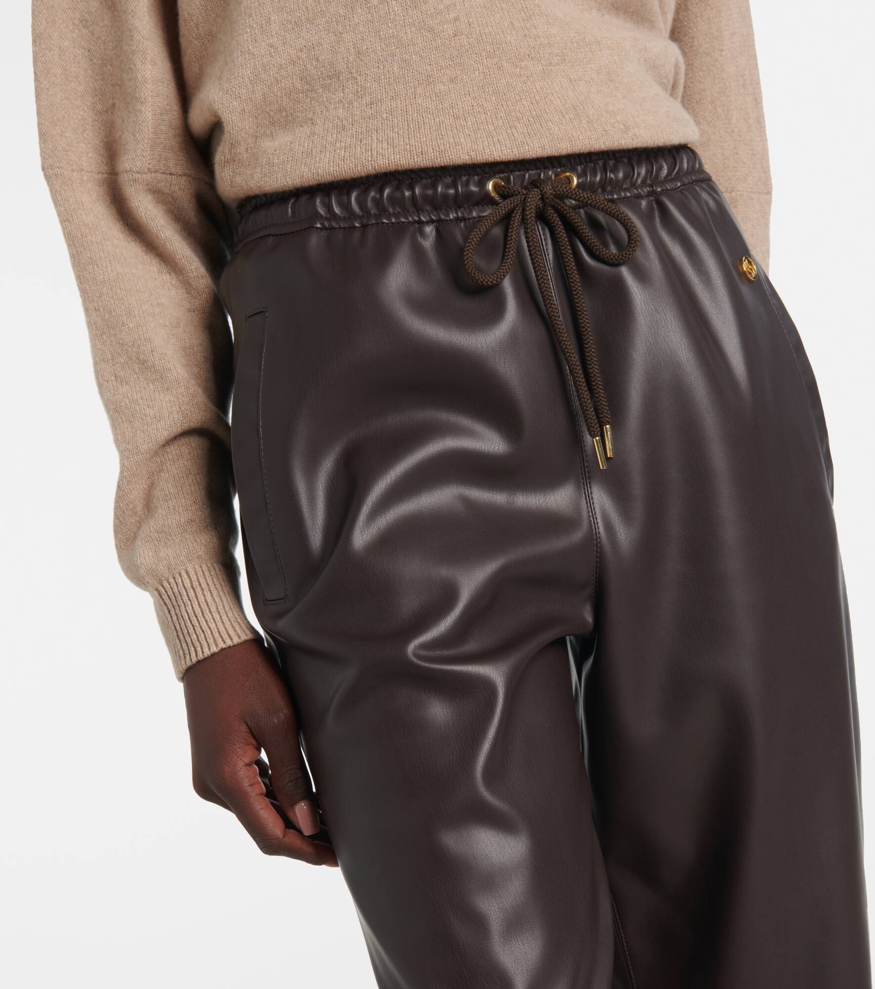 Faux leather sweatpants - 4