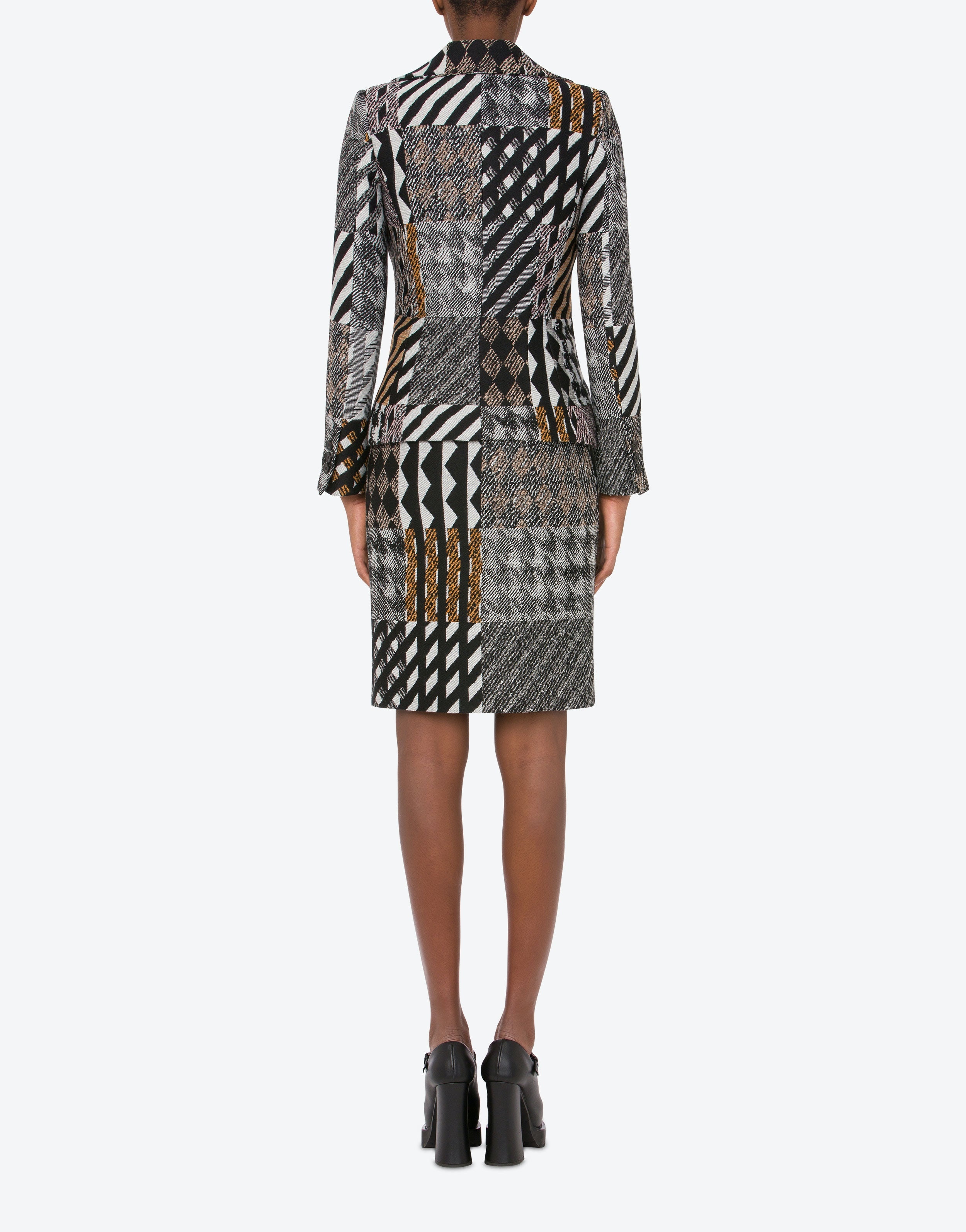PATCHWORK JACQUARD WOOL BLEND JACKET - 3
