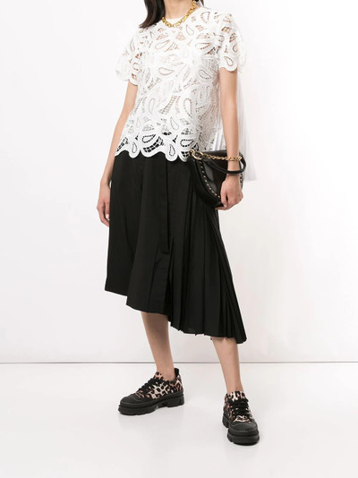 sacai asymmetric midi skirt outlook