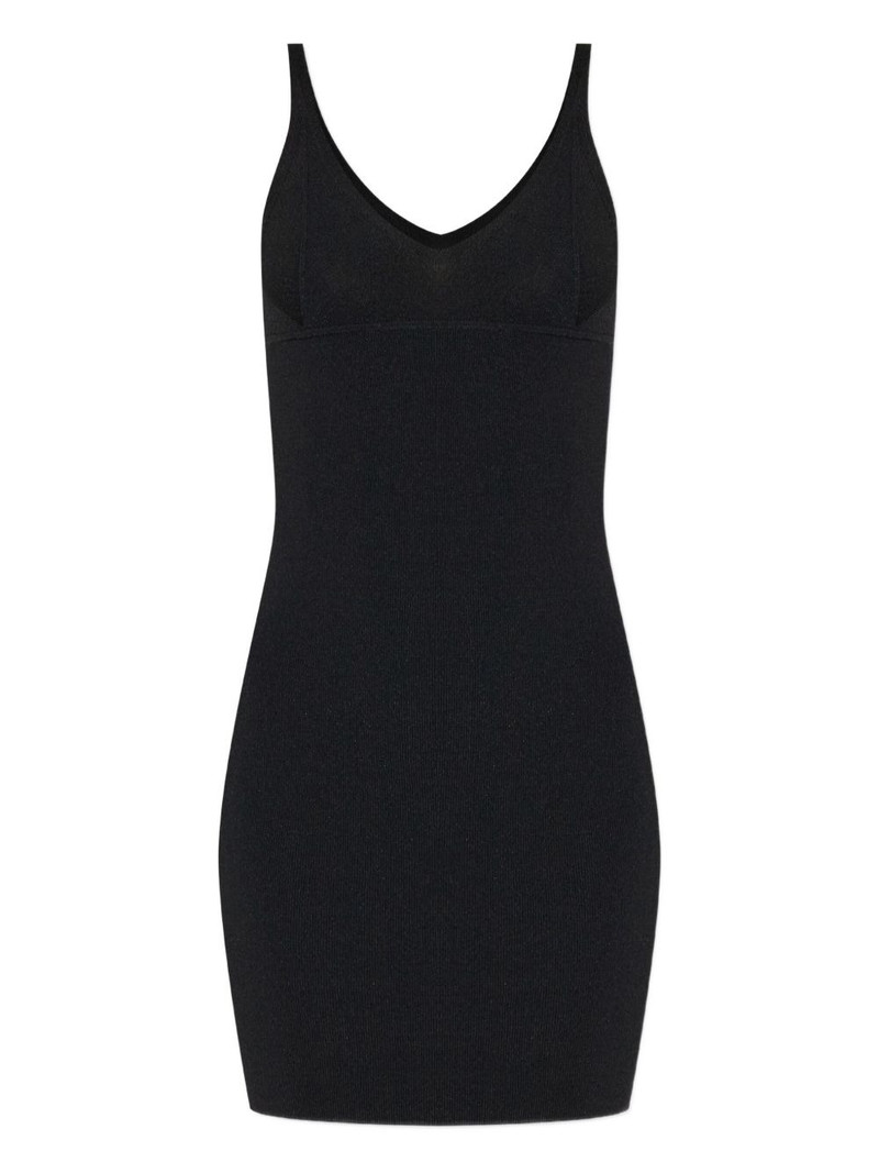 ribbed v-neck mini dress 1