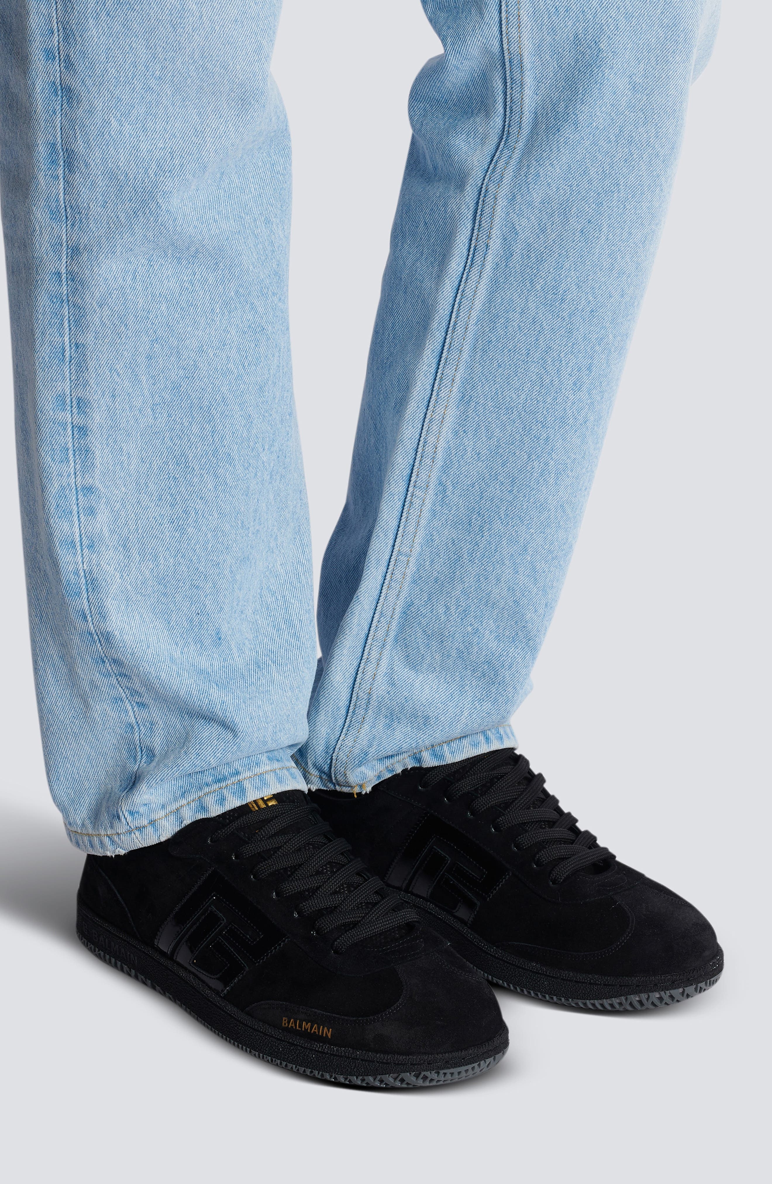 Balmain Swan Low Top Sneaker in Opa Black at Nordstrom - 2