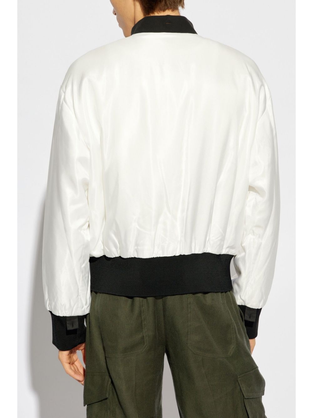 layered silk bomber jacket - 7