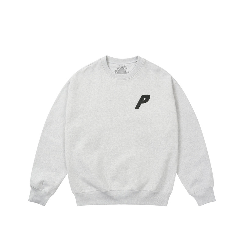 PALACE P3 CHAIN PUFF CREW GREY MARL outlook