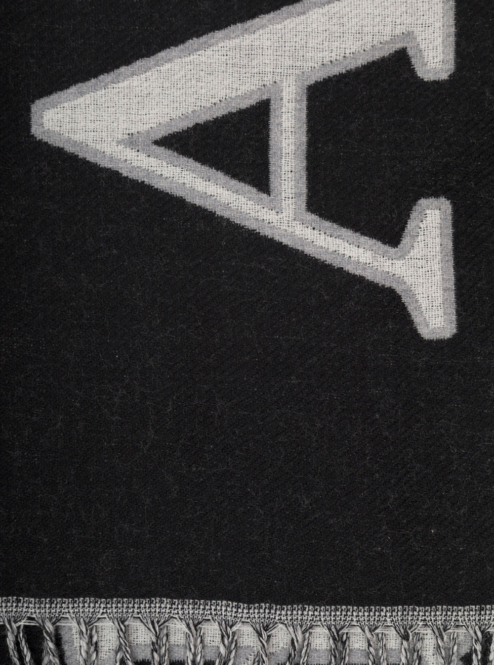 Alexander Mcqueen Men Black And White Scarf With Varsity Logo In Wool Man - 3