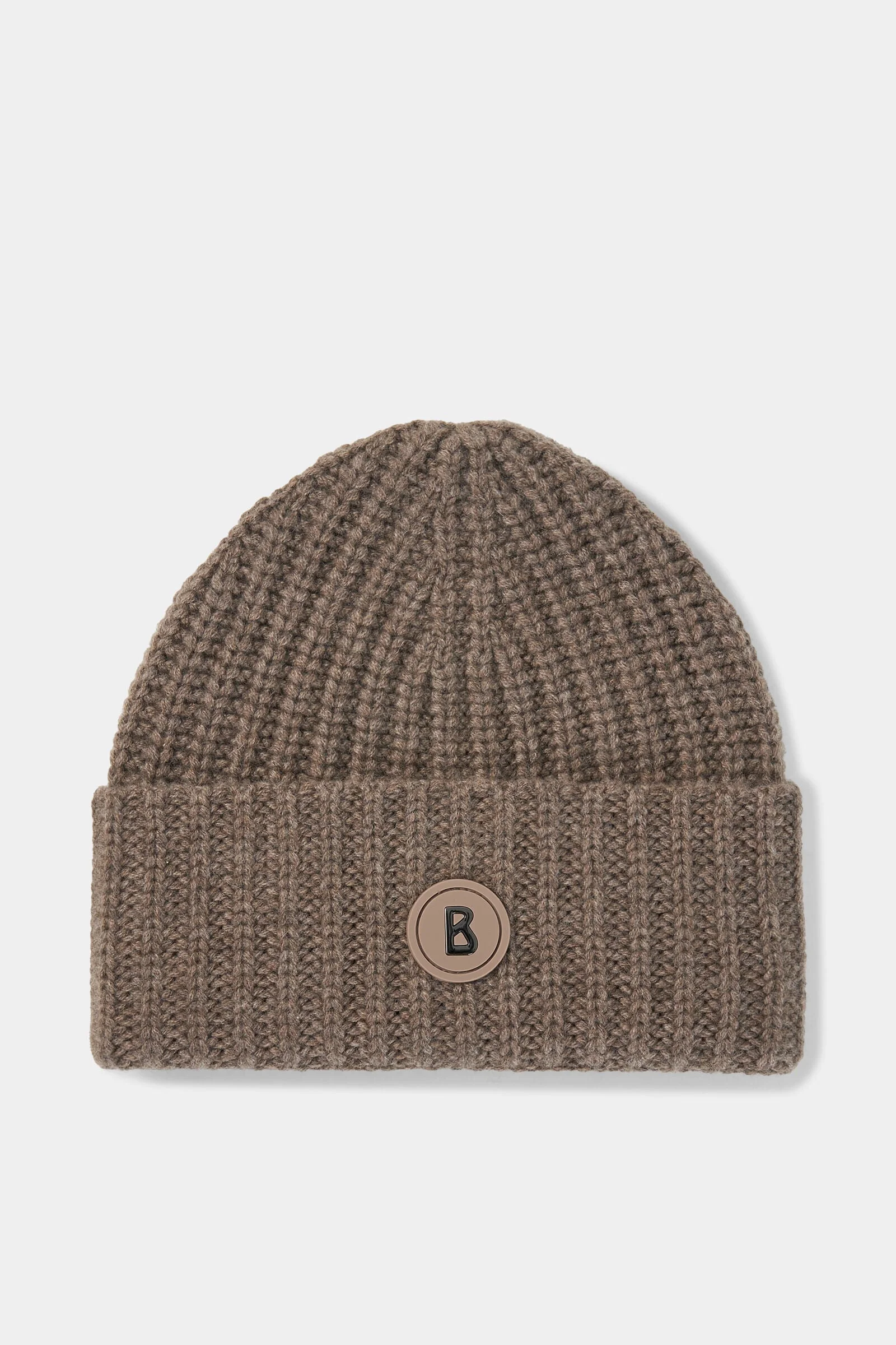 Kilian knitted cashmere hat in Hazel - 1