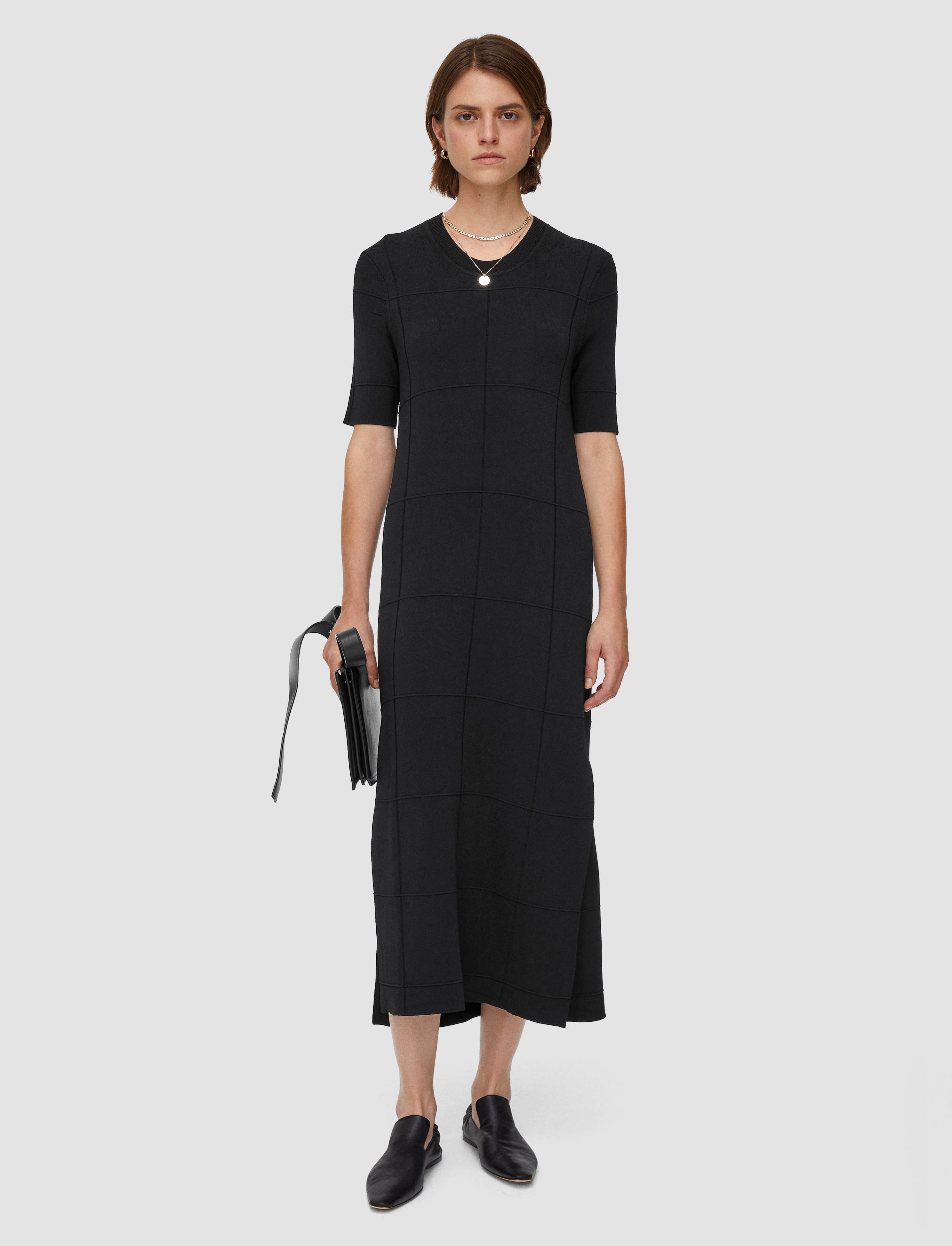 Grid Viscose Knitted Dress - 2