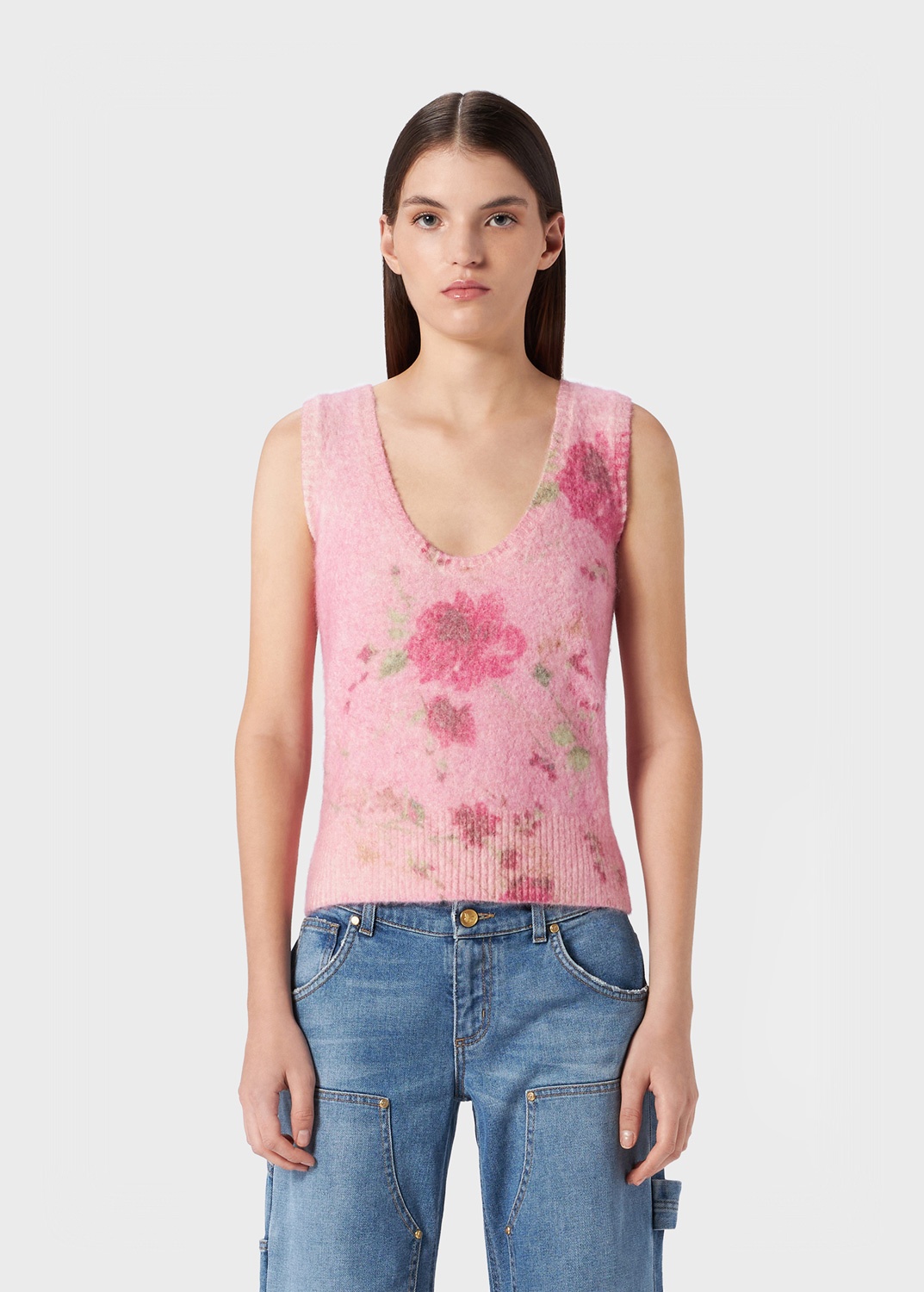 ALPACA BLEND TOP WITH ROSES PRINT - 3