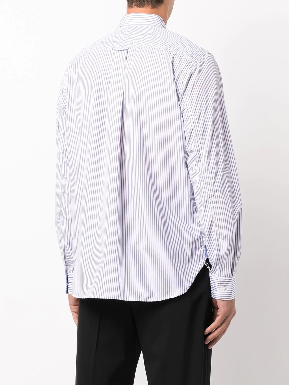 button-down patchwork cotton shirt - 4