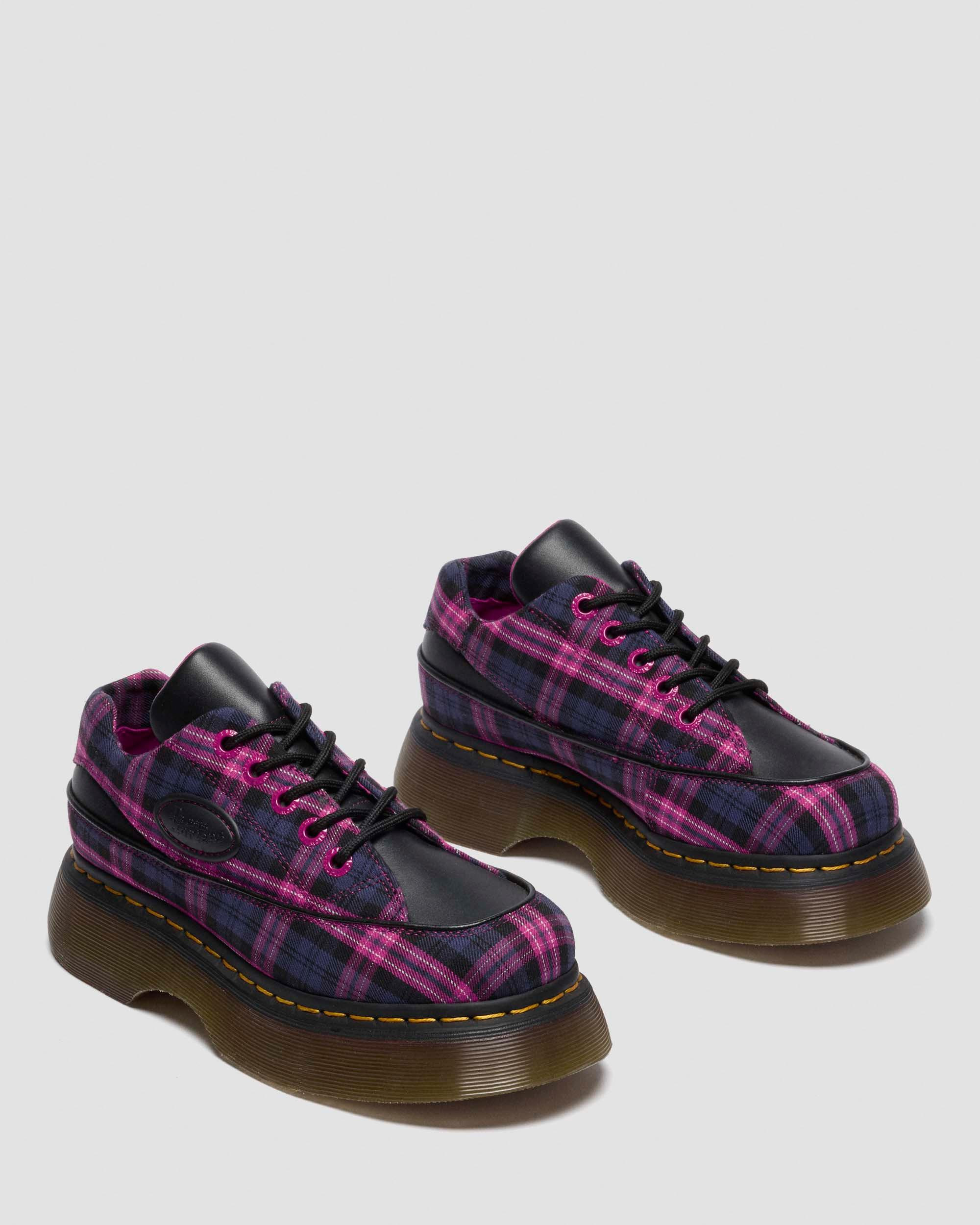 BUZZ 5-EYE TARTAN & LEATHER LACE UP SHOES - 5