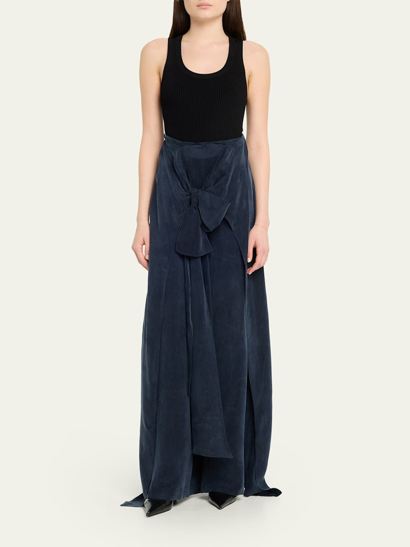 SILVIA TCHERASSI Nuria Front-Tie Wide-Leg Pants outlook
