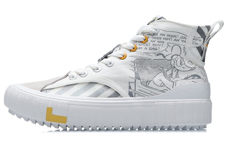 (WMNS) Li-Ning Classic Canvas Hi x Disney 'White Grey' AGCR180-3 - 2