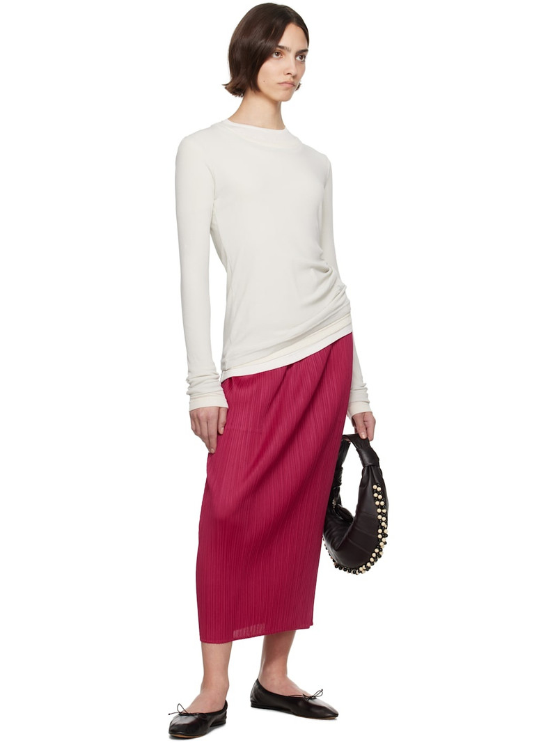 Pleats Please Issey Miyake Pink June New Colorful Basics 4 Midi Skirt outlook