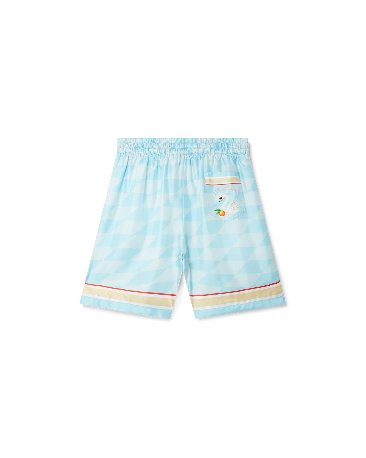 Damiers Et Cygne Bleu Silk Shorts - 4