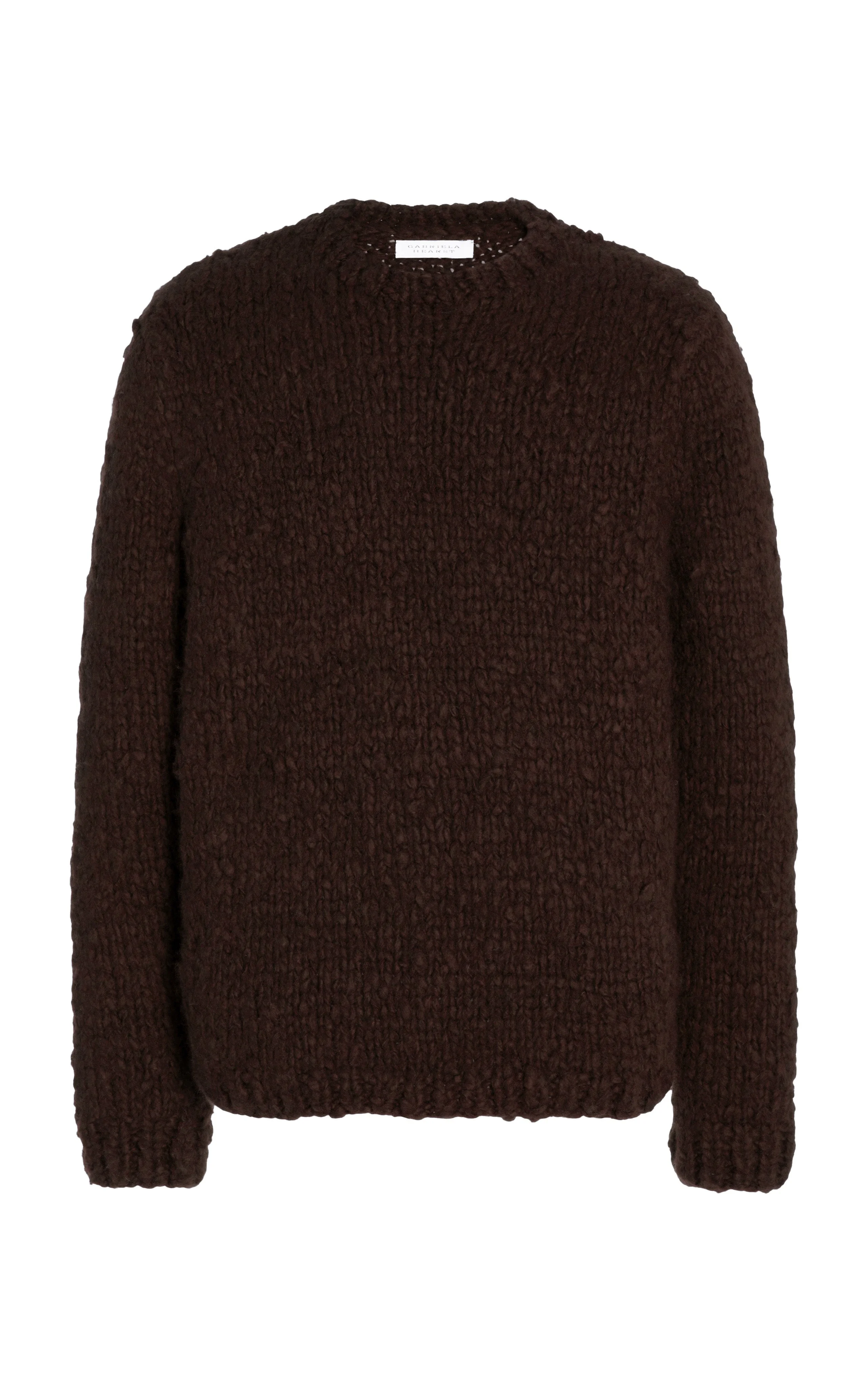 Lawrence Knit Crewneck Sweater in Chocolate Welfat Cashmere - 1