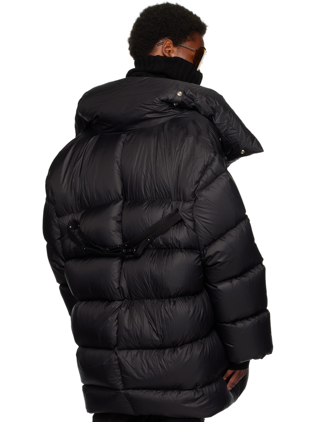 Black Jumbo Drella Down Coat - 3