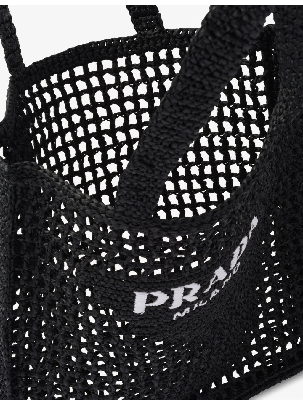 Brand-embroidered crochet tote bag - 6