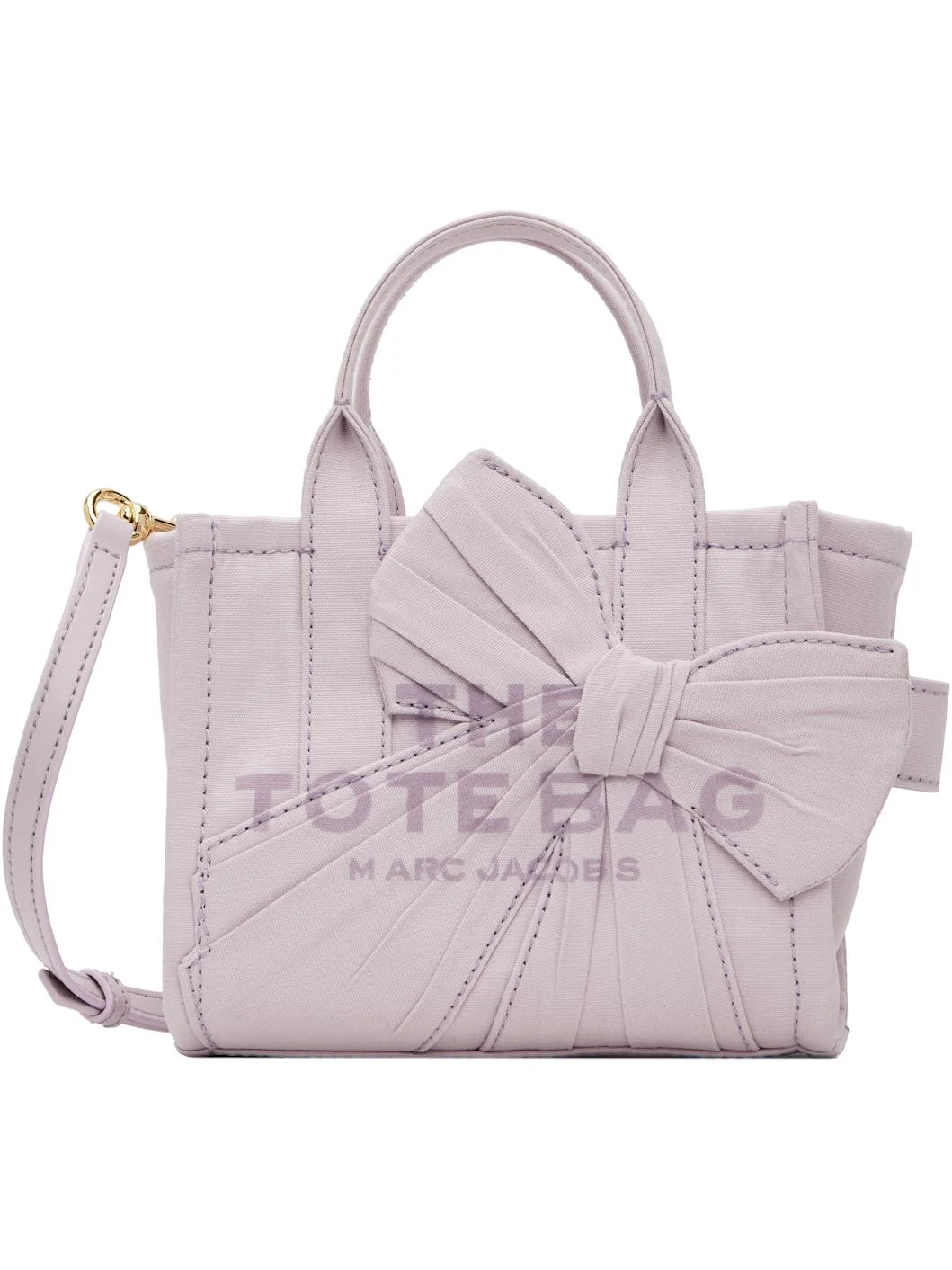 Purple Canvas Oversized Bow Crossbody Tote - 1