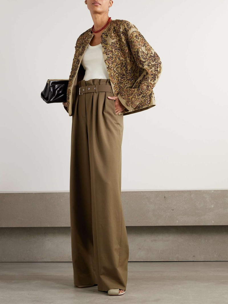 Dries Van Noten Embellished twill jacket Gold outlook