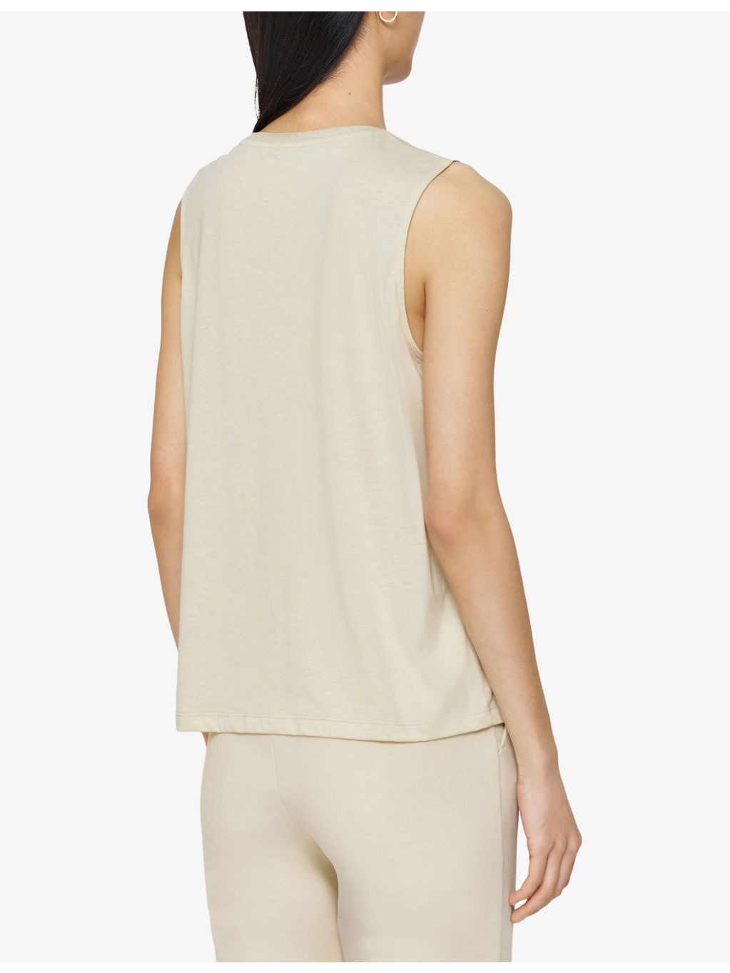 Round-Neck Regular-Fit Cotton and Silk-Blend Tank Top - 4