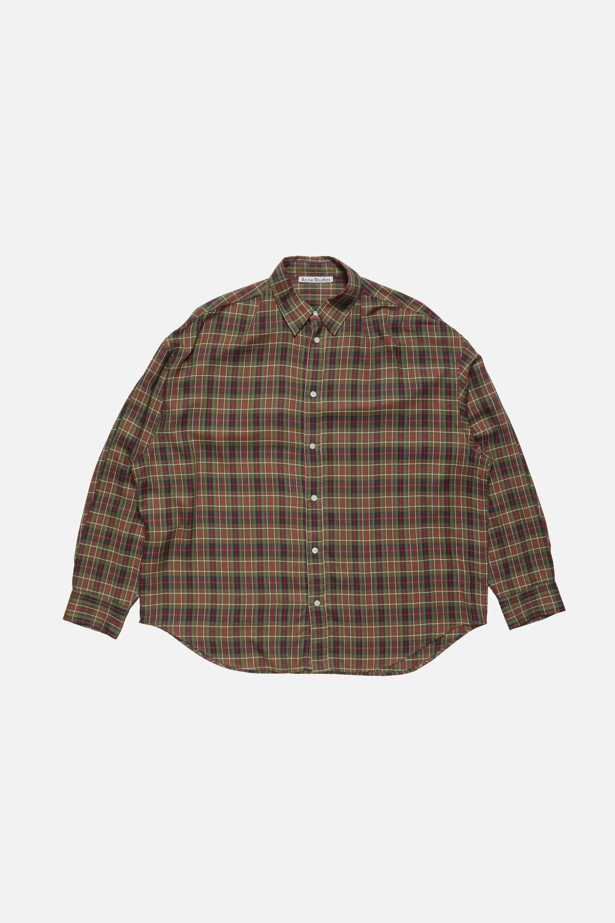 Flannel button-up shirt - Green multi - 1