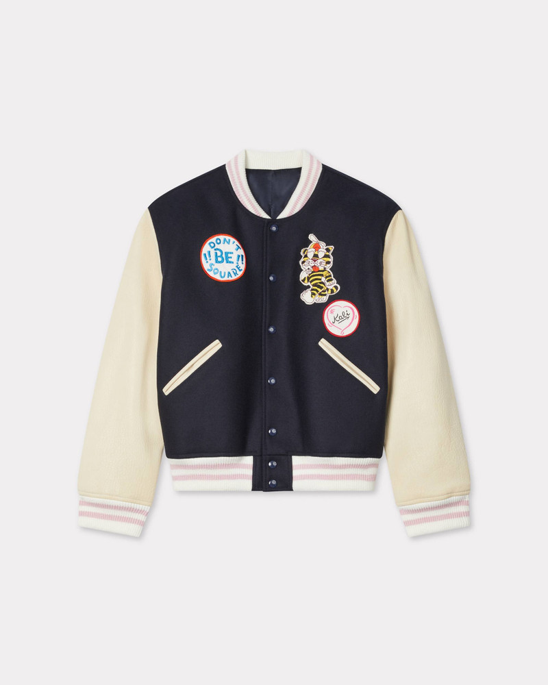'KENZO Badges' oversized varsity blouson in wool 1