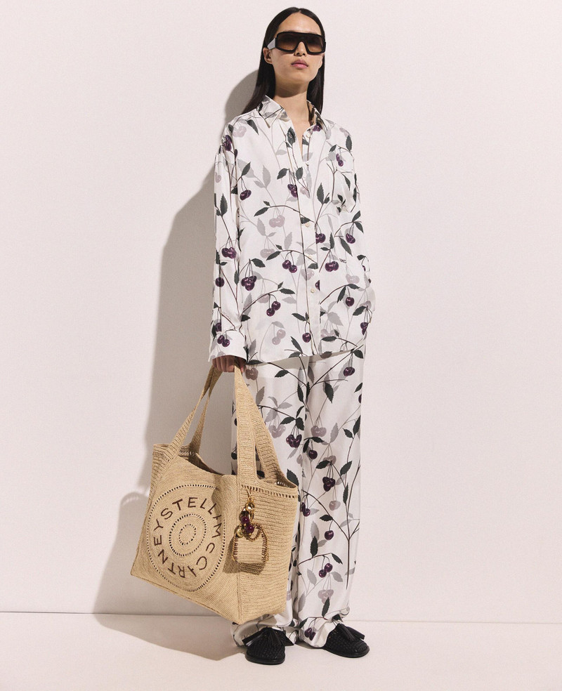 Stella McCartney Logo Raffia Large Tote Bag outlook